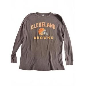 Vintage Cleveland Browns Long Sleeve Waffle Thermal Shirt - Size XL